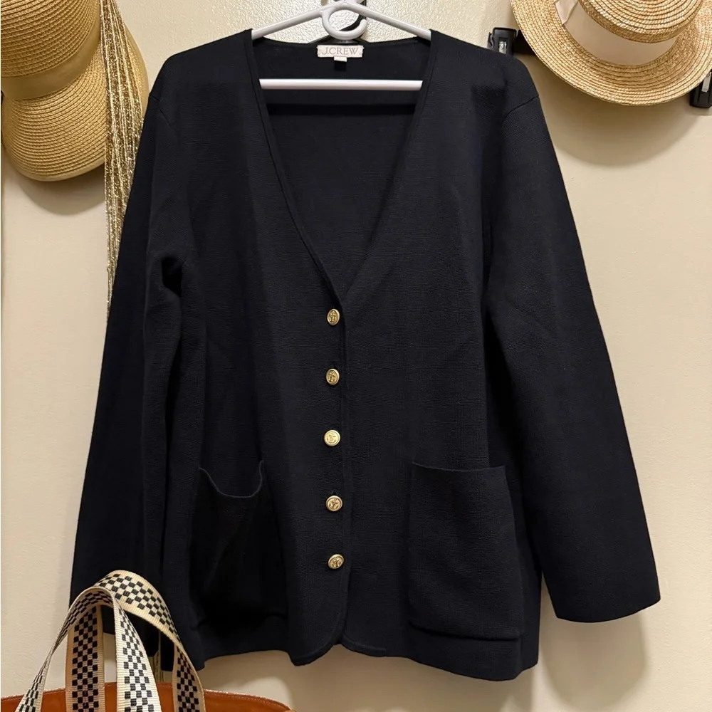 J. Crew Black Knit cardigan Sweater